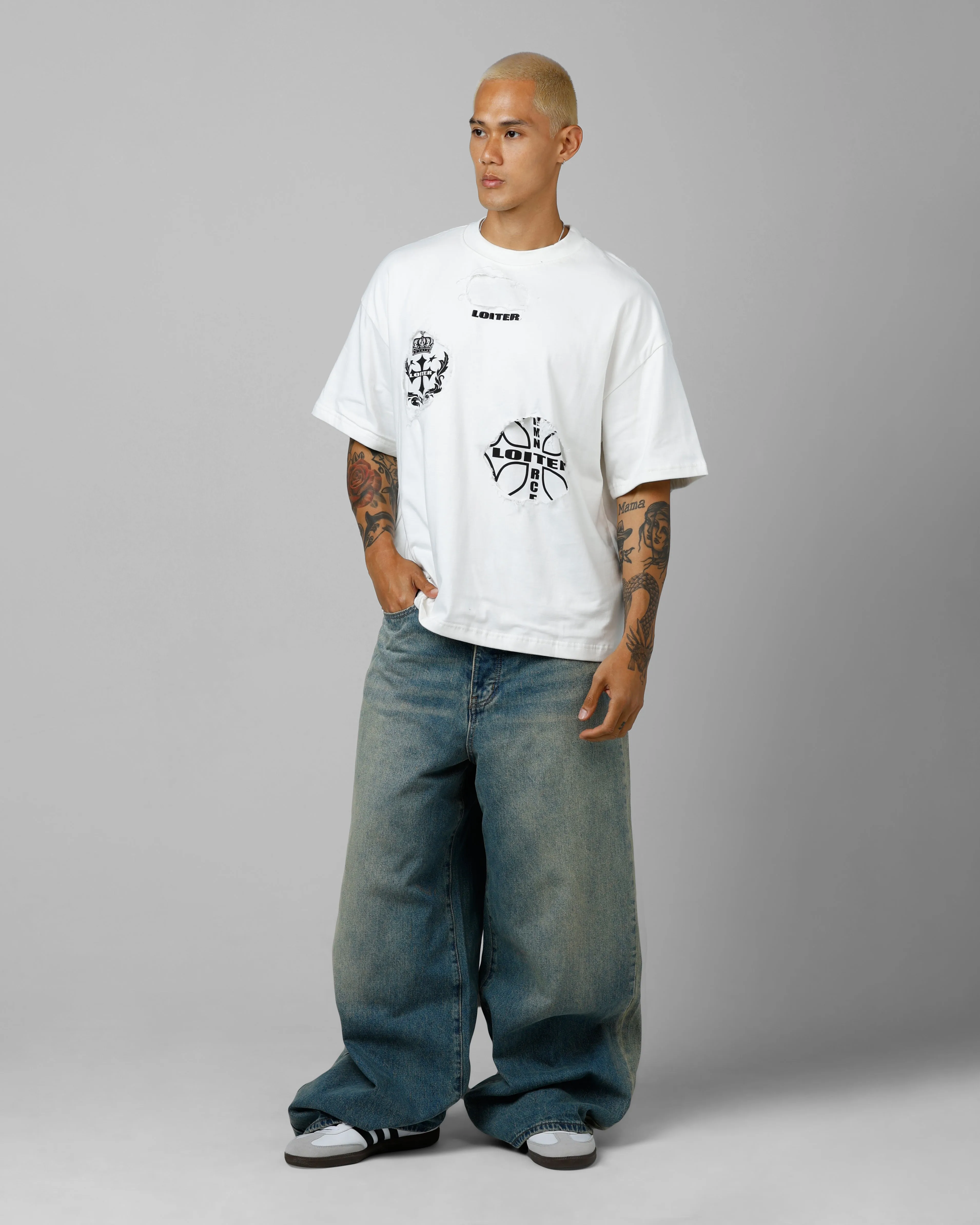 Loiter Destruction T-Shirt Off White sold by Culture Kings product image thumbnail 3