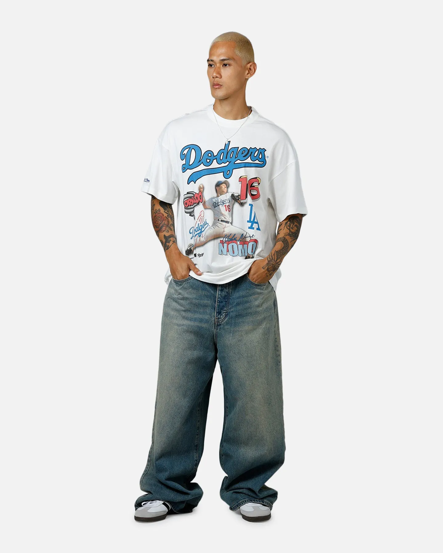Mitchell & Ness Los Angeles Dodgers Hideo Nomo Tornado T-Shirt Vintage White sold by Culture Kings product image thumbnail 3