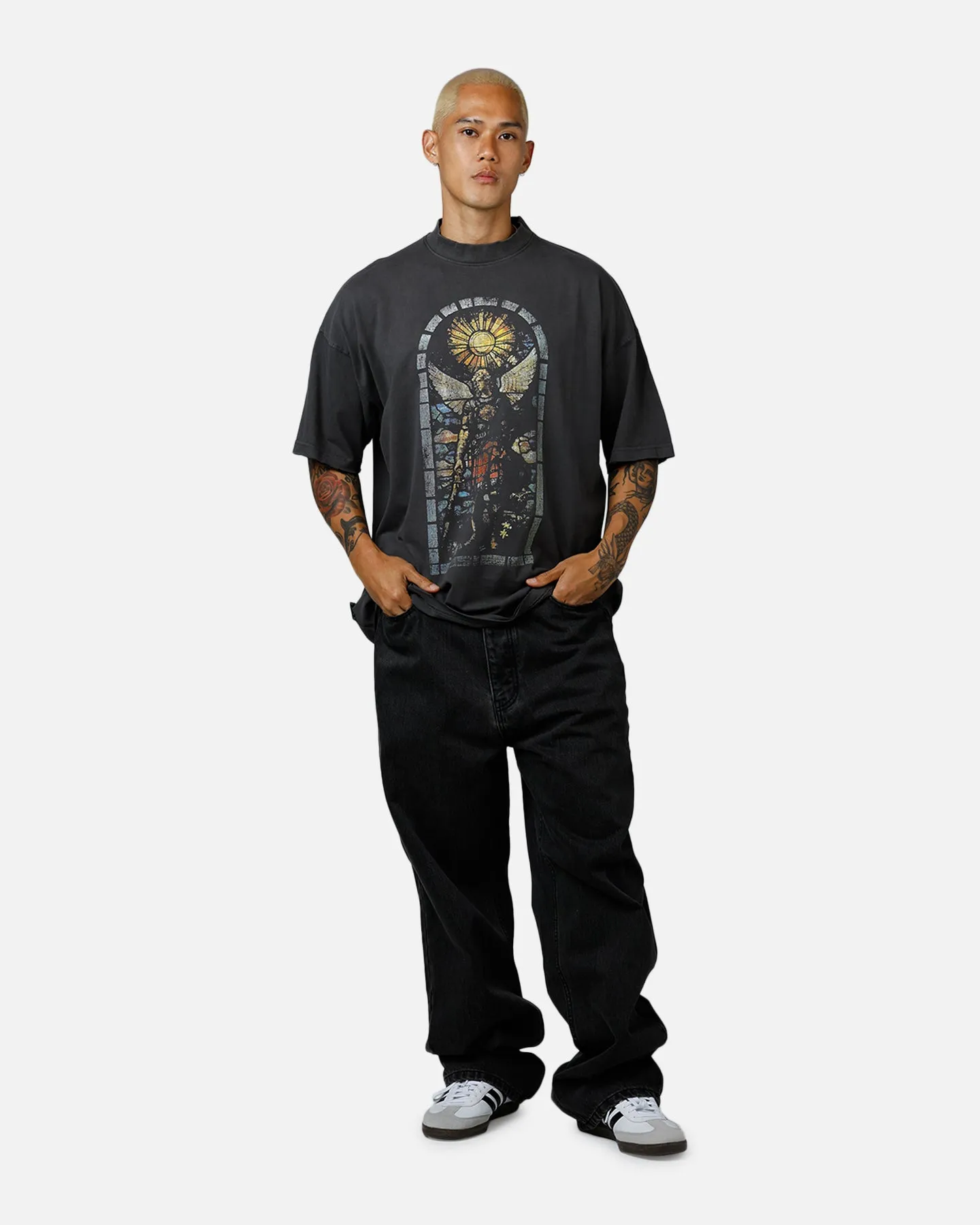 Saint Morta Kingdomcome Boxy T-Shirt Washed Charcoal sold by Culture Kings product image thumbnail 3