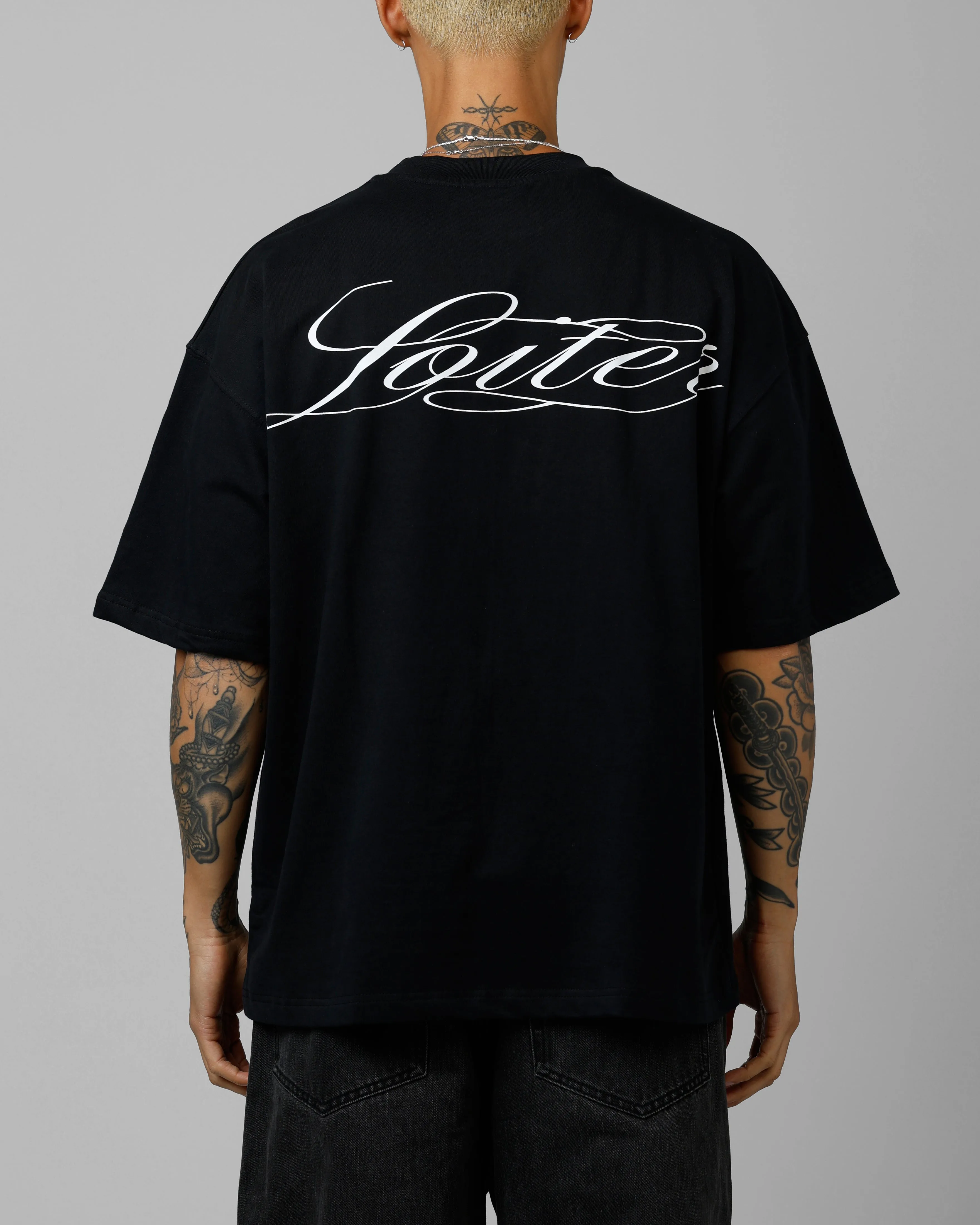 Loiter Script Boxy T-Shirt Black sold by Culture Kings