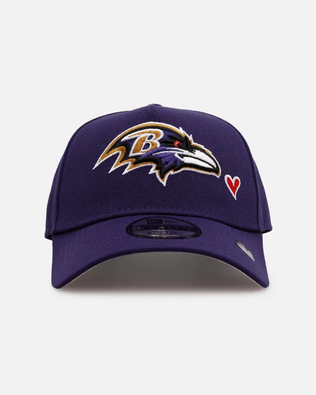 New Era Baltimore Ravens 'Team Color Hearts' 9FORTY A-Frame Snapback Official Team Color sold by Culture Kings