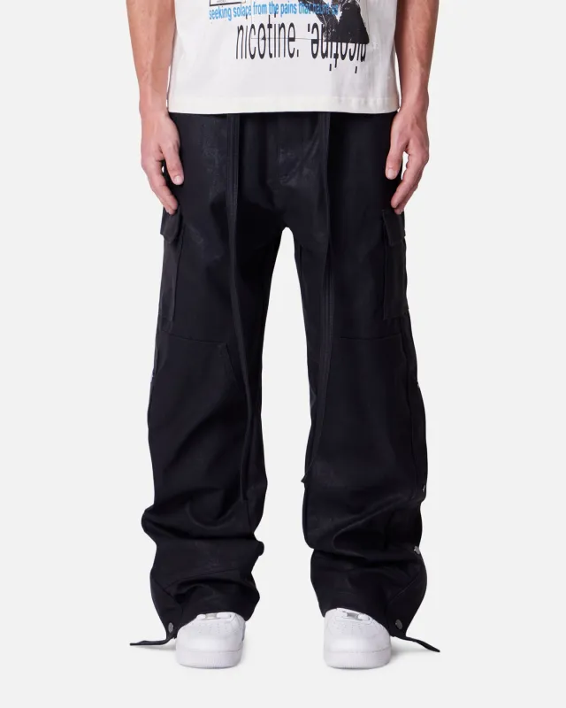 MNML Straight Leather Snap Zipper Cargo Pants Black sold by Culture Kings