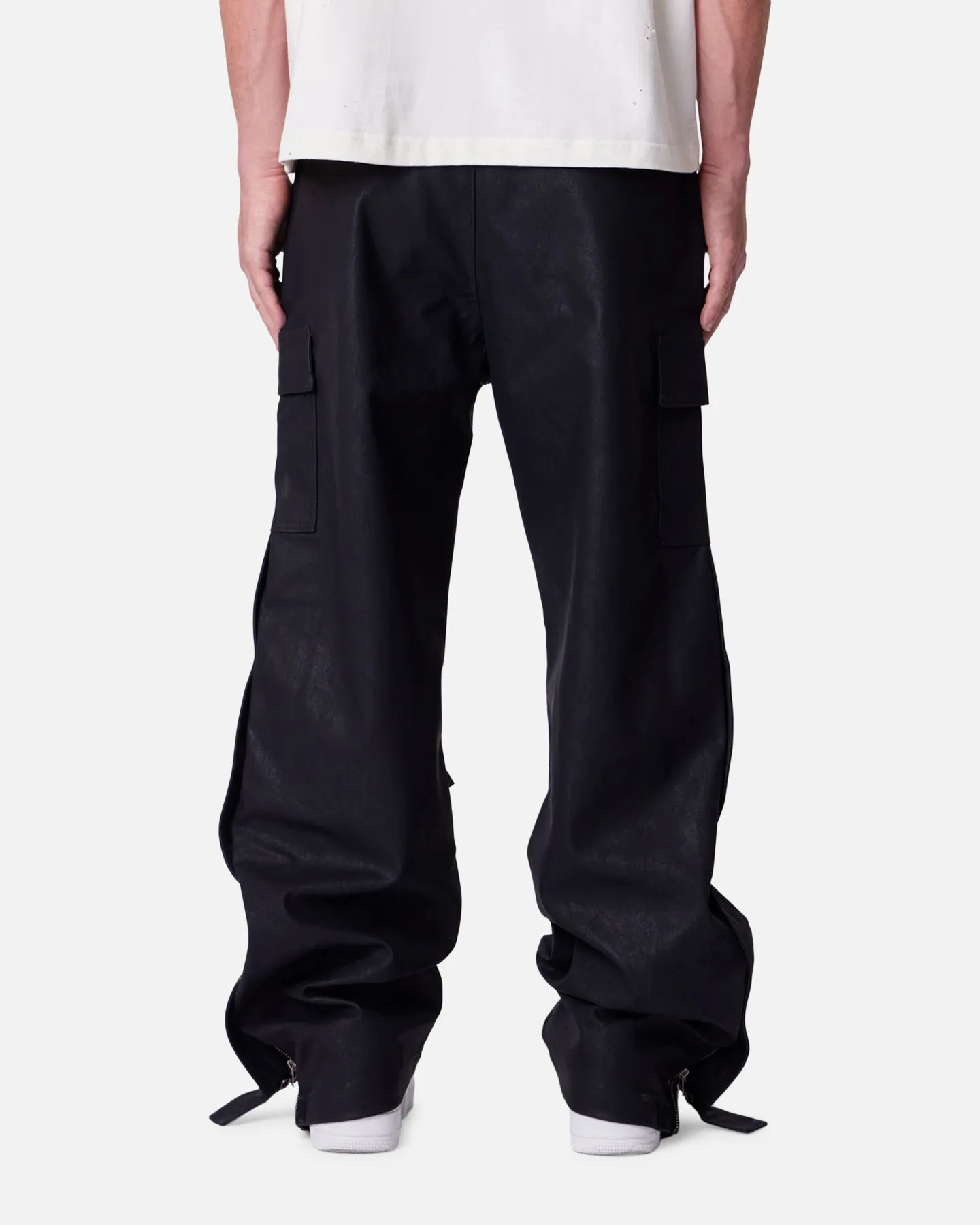 MNML Straight Leather Snap Zipper Cargo Pants Black sold by Culture Kings product image thumbnail 4