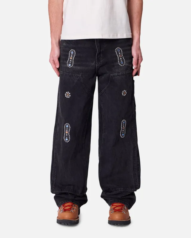 MNML Ultra Baggy Western Jewel Jeans Washed Black sold by Culture Kings