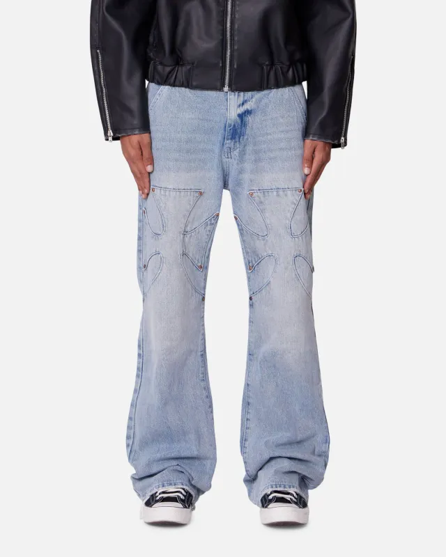MNML Bootcut Iron Cross Jeans Blue sold by Culture Kings