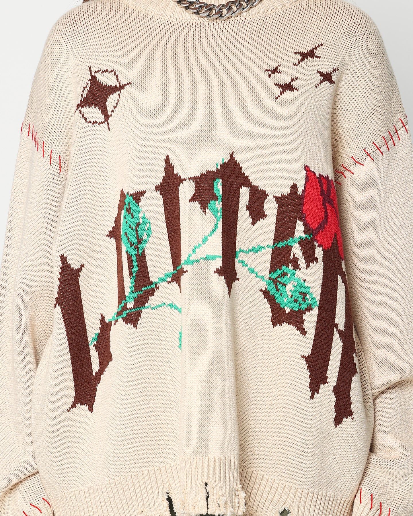 Loiter Fable Distressed Knit Sweater Stone sold by Culture Kings product image thumbnail 6