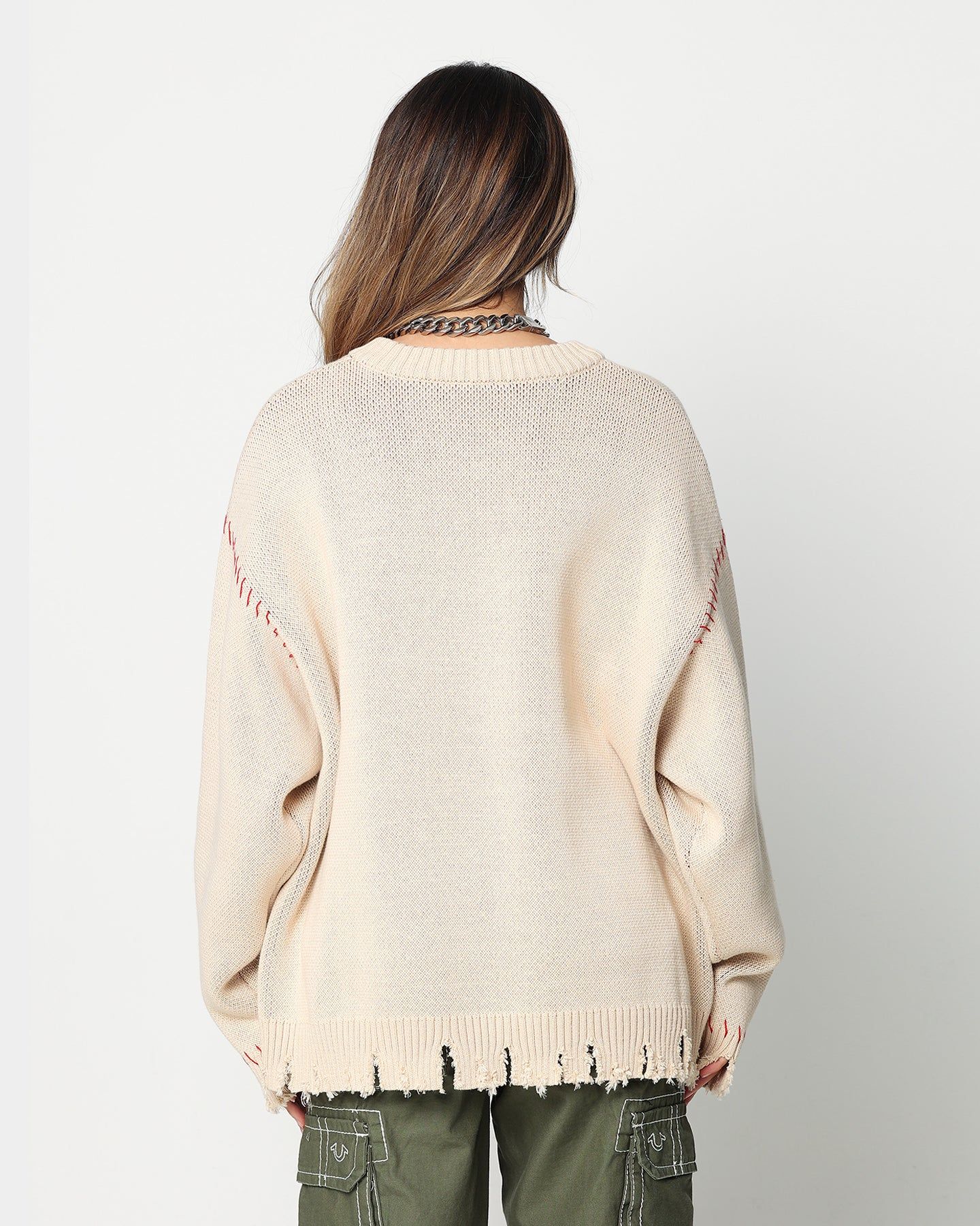 Loiter Fable Distressed Knit Sweater Stone sold by Culture Kings product image thumbnail 8