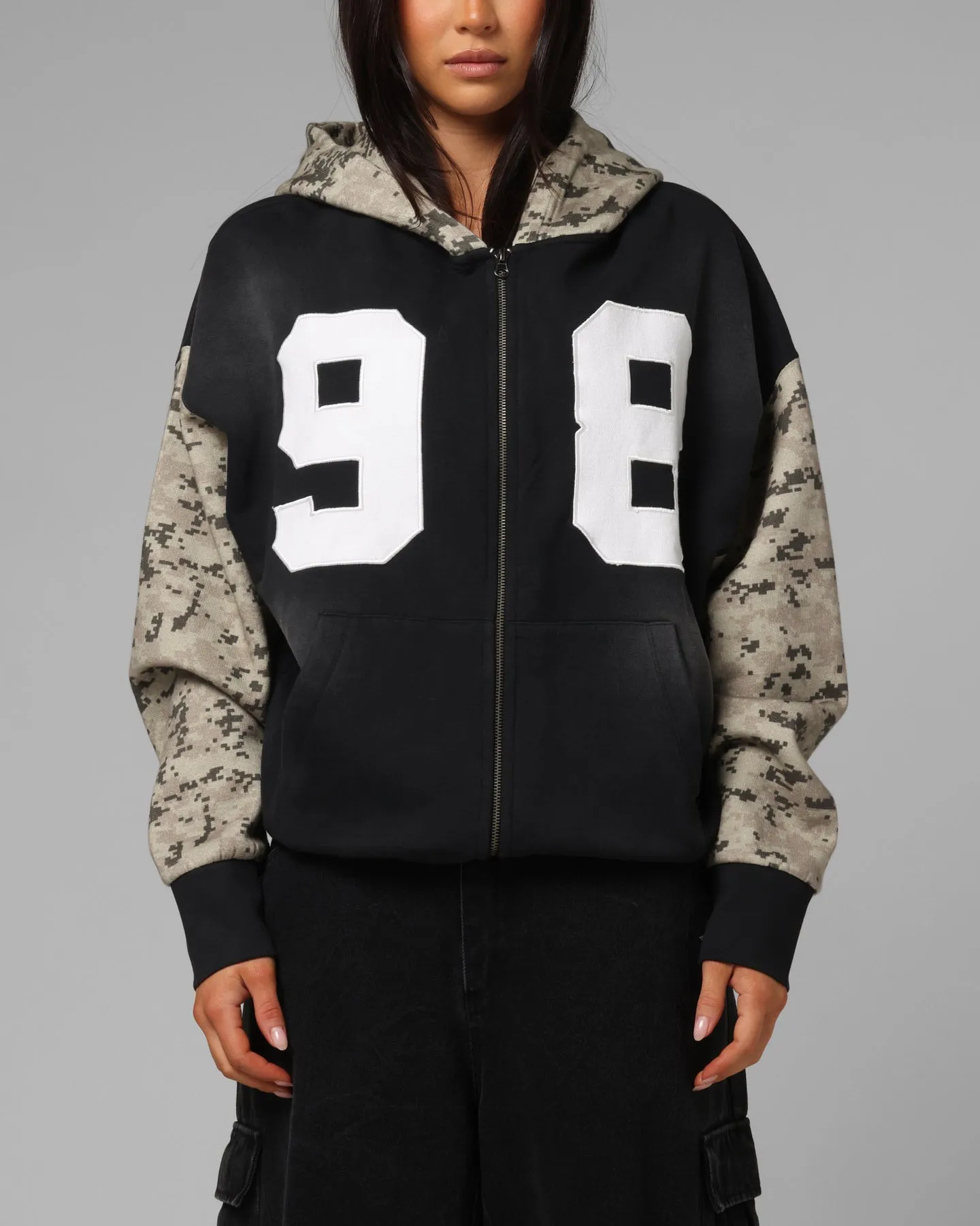 Loiter Cosmos Zip Hoodie Black/Camo sold by Culture Kings