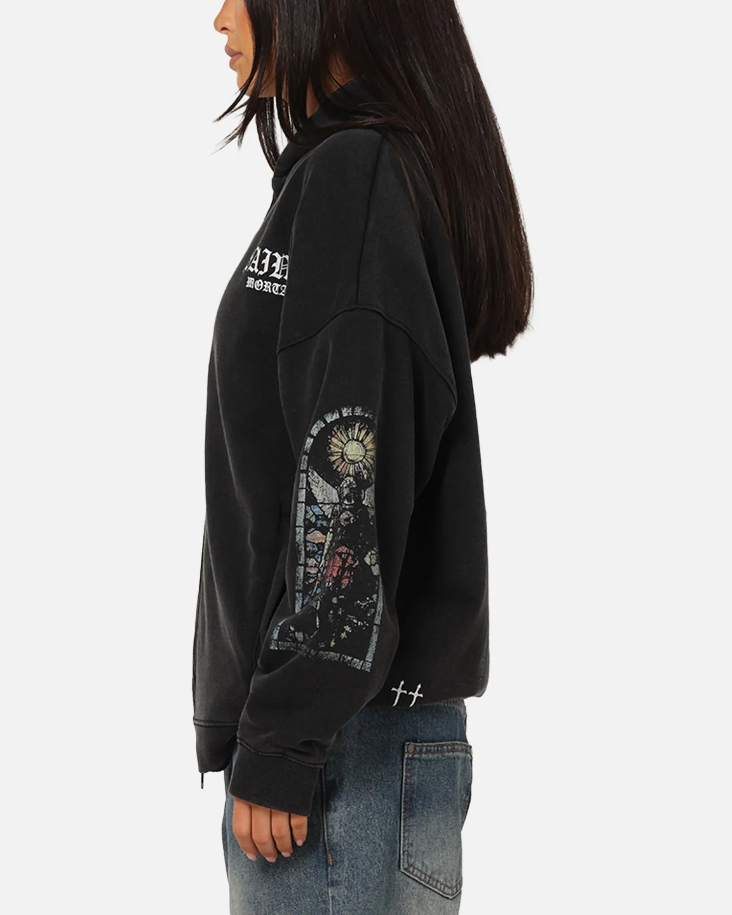 Saint Morta Kingdomcome Boxy Zip Hoodie Black sold by Culture Kings product image thumbnail 5
