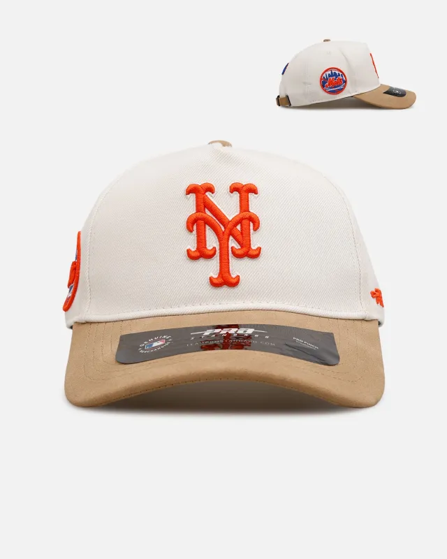 Pro Standard New York Mets 'Signature Suede' Pro Pinch Strapback Eggshell sold by Culture Kings