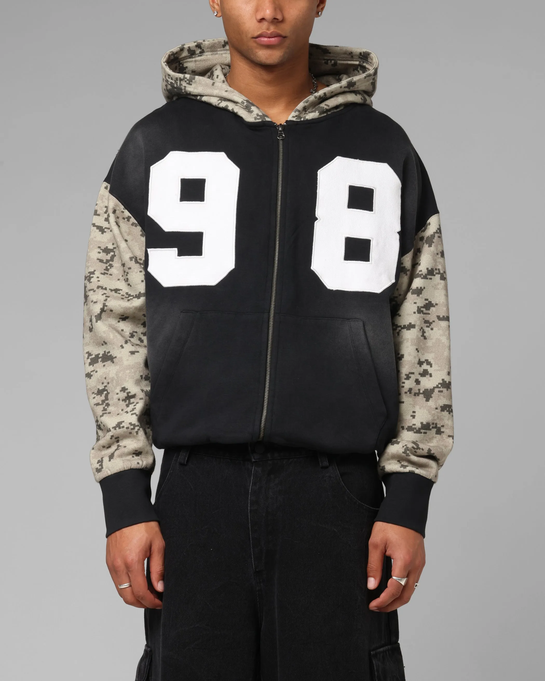 Loiter Cosmos Zip Hoodie Black/Camo sold by Culture Kings