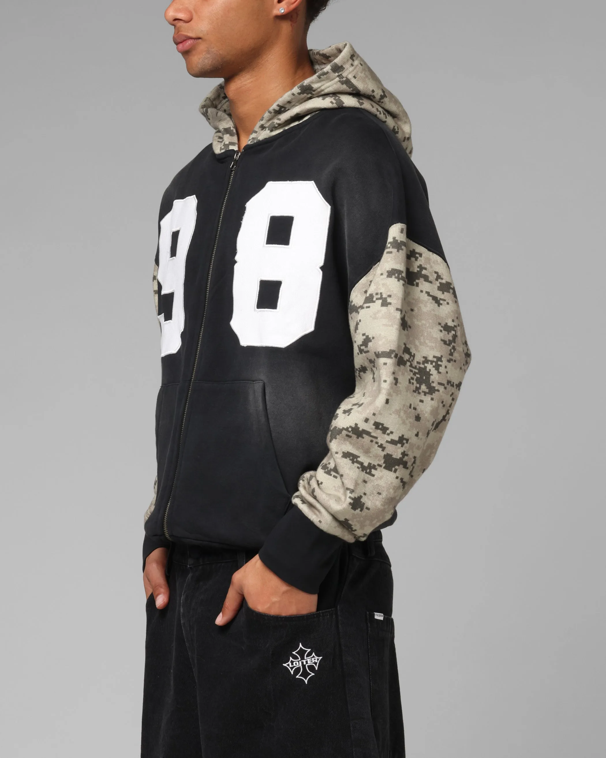 Loiter Cosmos Zip Hoodie Black/Camo sold by Culture Kings product image thumbnail 5