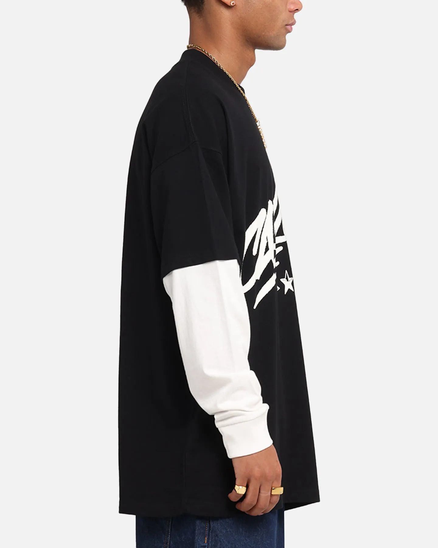 Carre Graffiti Layered Long Sleeve T-Shirt Black/Off White sold by Culture Kings product image thumbnail 4