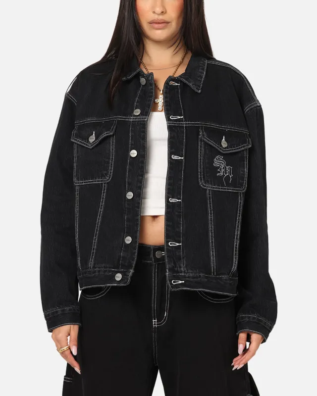 Saint Morta Fray Trucker Denim Jacket Contrast Black sold by Culture Kings