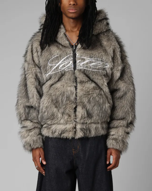 Loiter Faux Fur Hooded Jacket Off White sold by Culture Kings