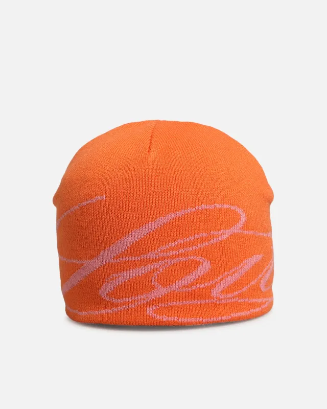 Loiter Skull Knit Beanie Orange sold by Culture Kings