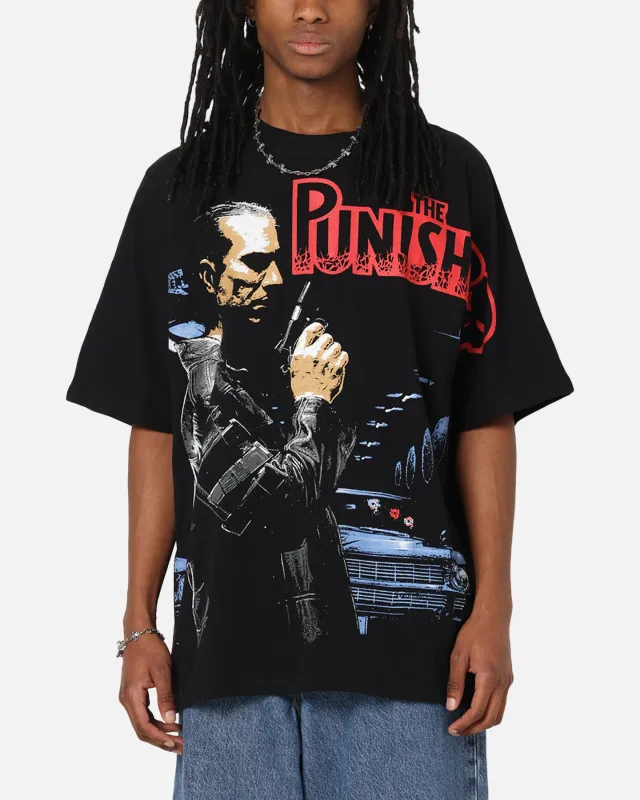 American Thrift Marvel The Punisher All Over Print T-Shirt Black sold by Culture Kings