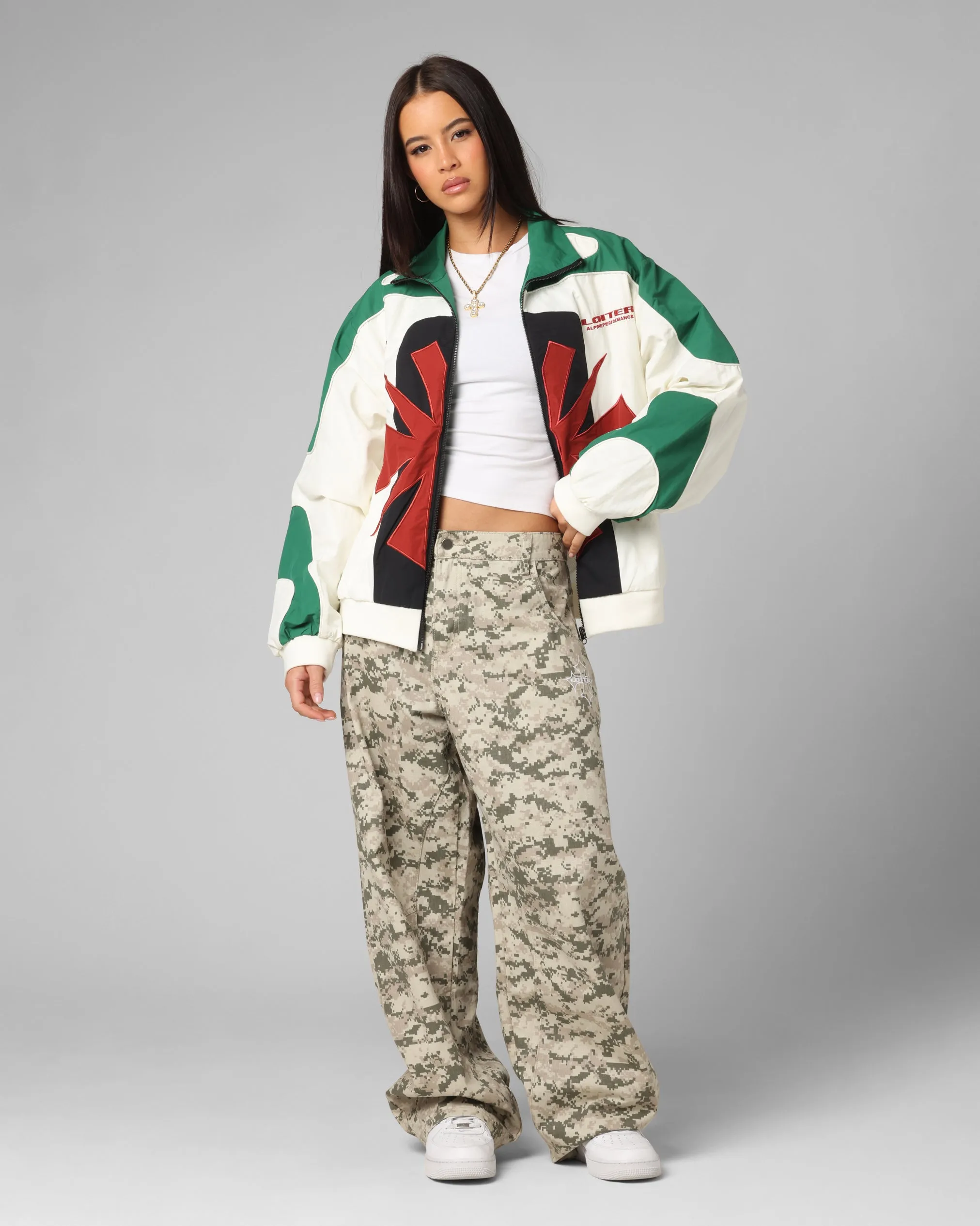 Loiter Club Classic Track Jacket White/Green sold by Culture Kings product image thumbnail 3