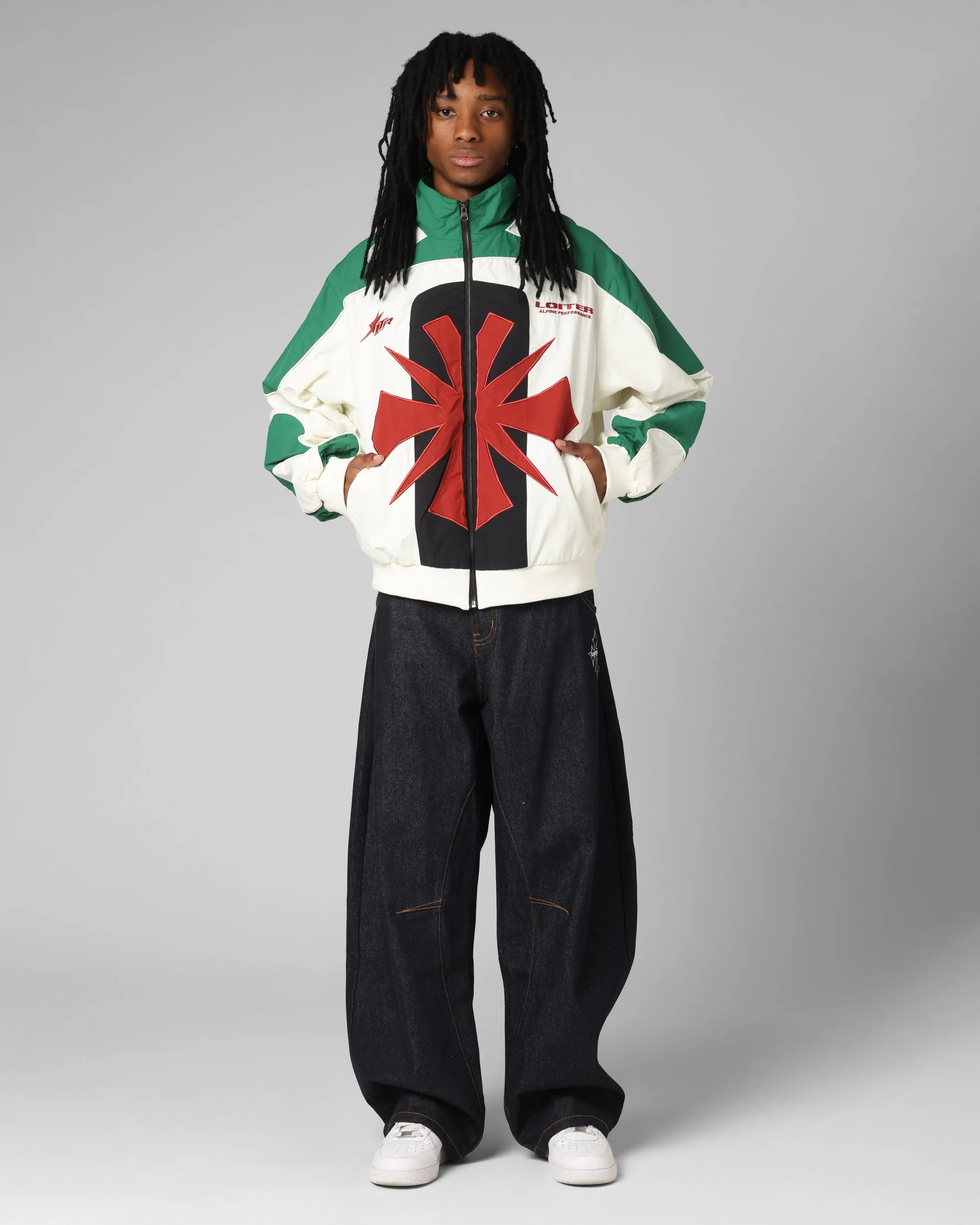 Loiter Club Classic Track Jacket White/Green sold by Culture Kings product image thumbnail 3