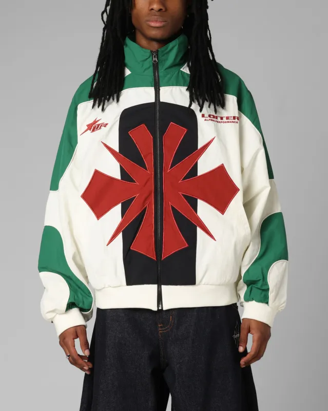 Loiter Club Classic Track Jacket White/Green sold by Culture Kings