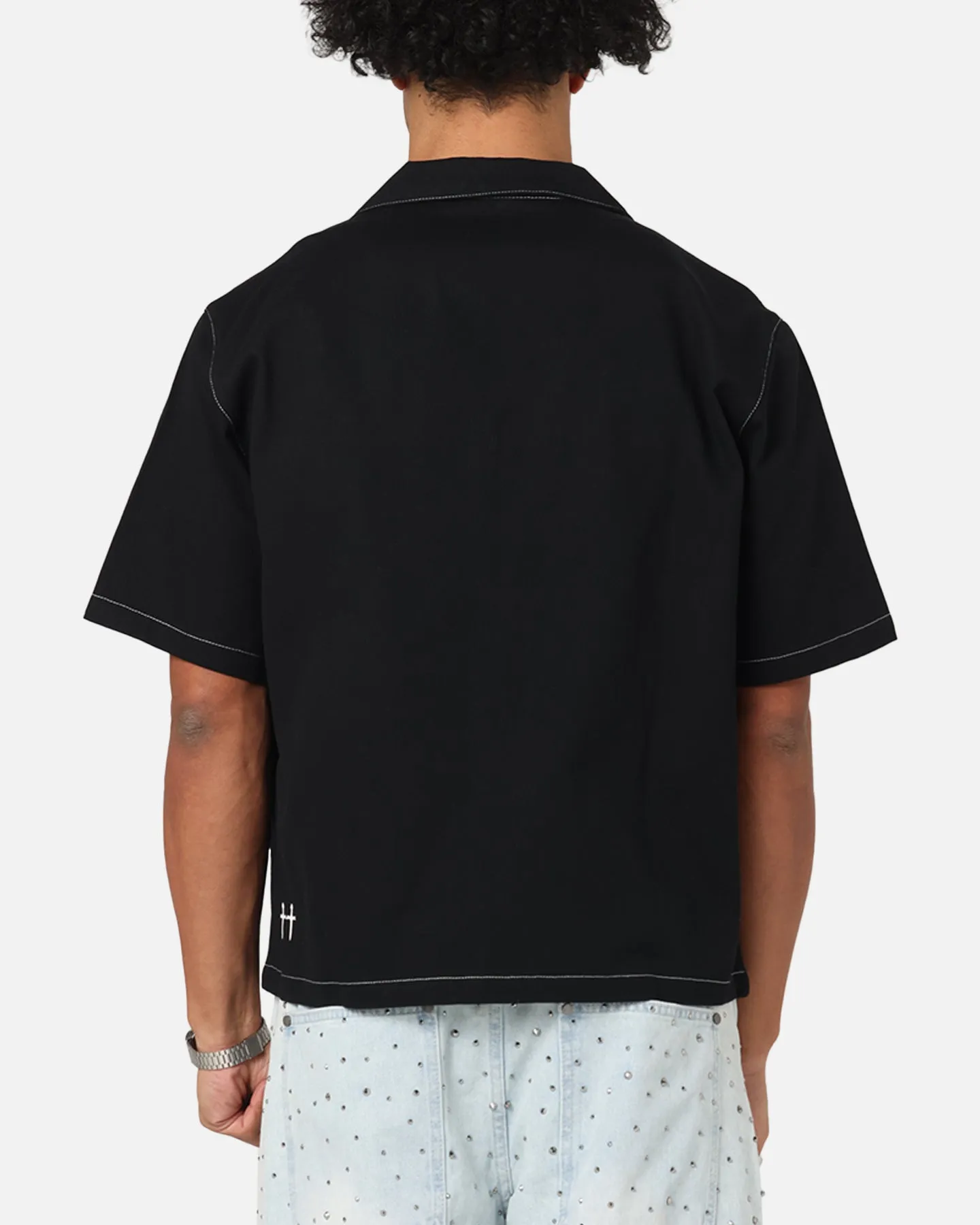 Saint Morta Fray Contrast Button Up Shirt Contrast Black sold by Culture Kings product image thumbnail 3