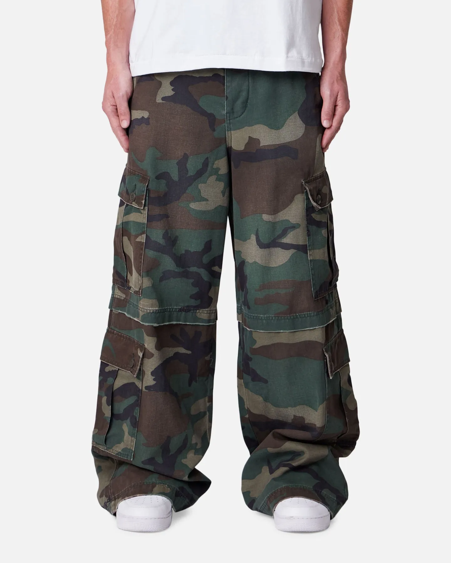 MNML Rave Distressed Cargo Pants Distressed Camo sold by Culture Kings
