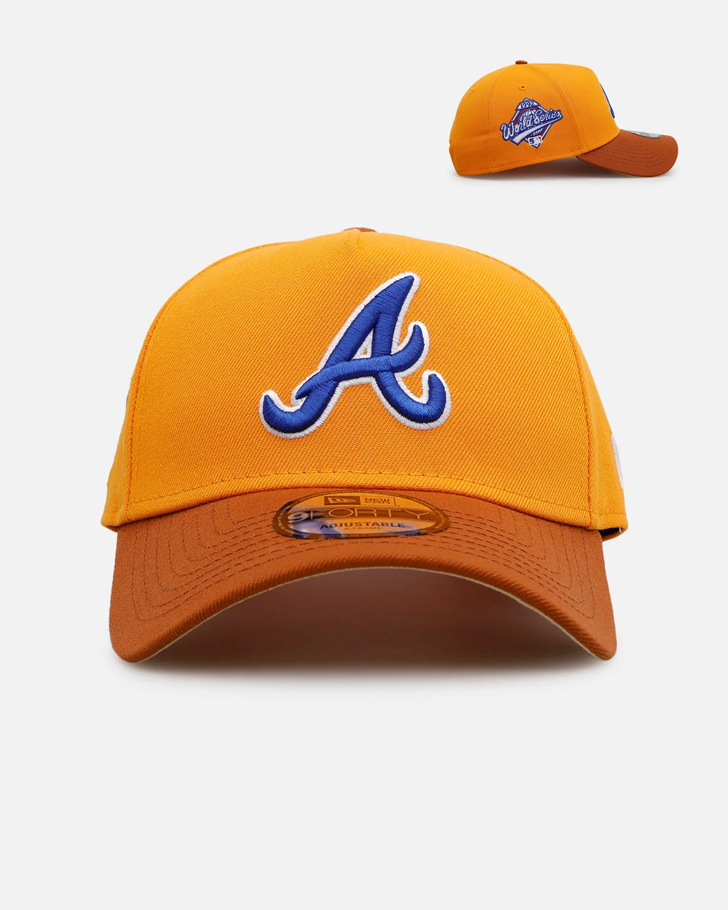 New Era Atlanta Braves 'Beer' 9FORTY A-Frame Snapback Gold/Brown sold by Culture Kings