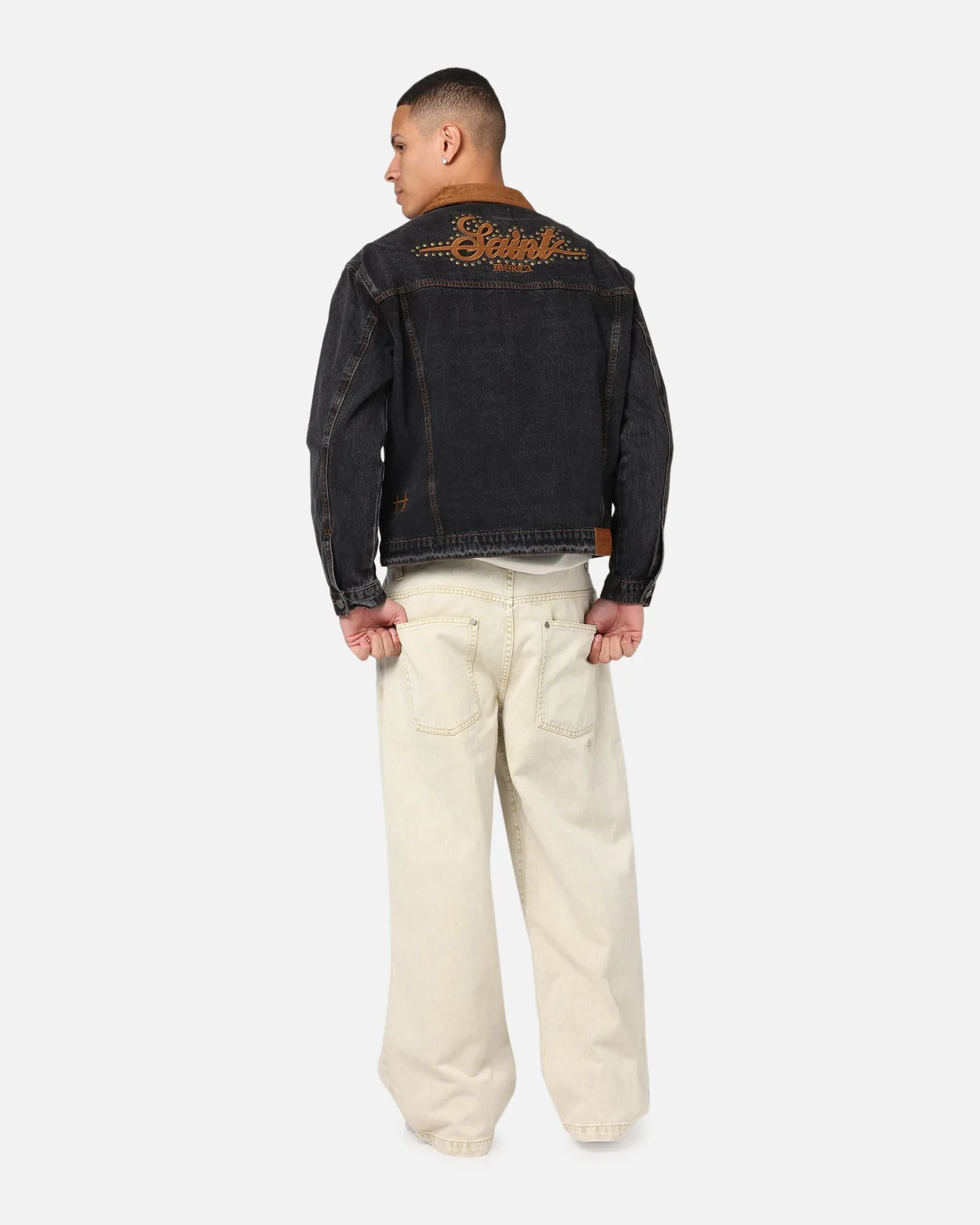 Saint Morta Rodeo Drive Denim Jacket Black Shadow sold by Culture Kings product image thumbnail 3