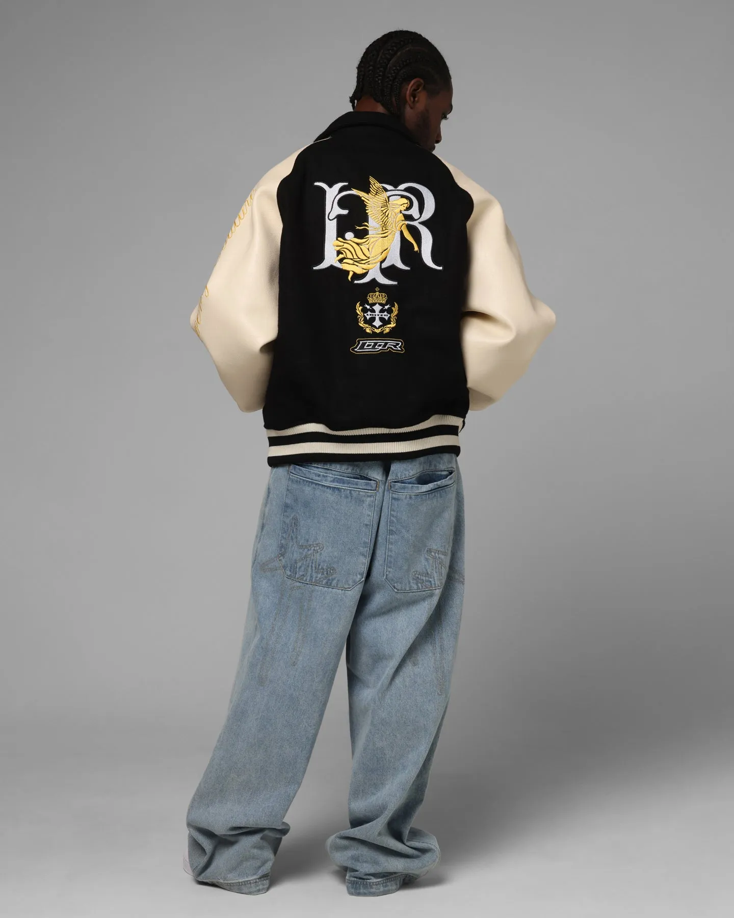 Loiter Heaven Varsity Jacket Black/Off White sold by Culture Kings product image thumbnail 4