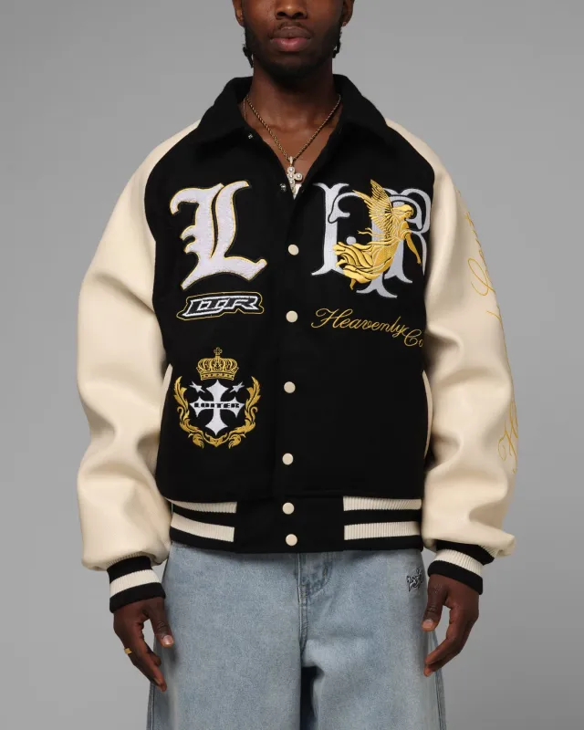 Loiter Heaven Varsity Jacket Black/Off White sold by Culture Kings