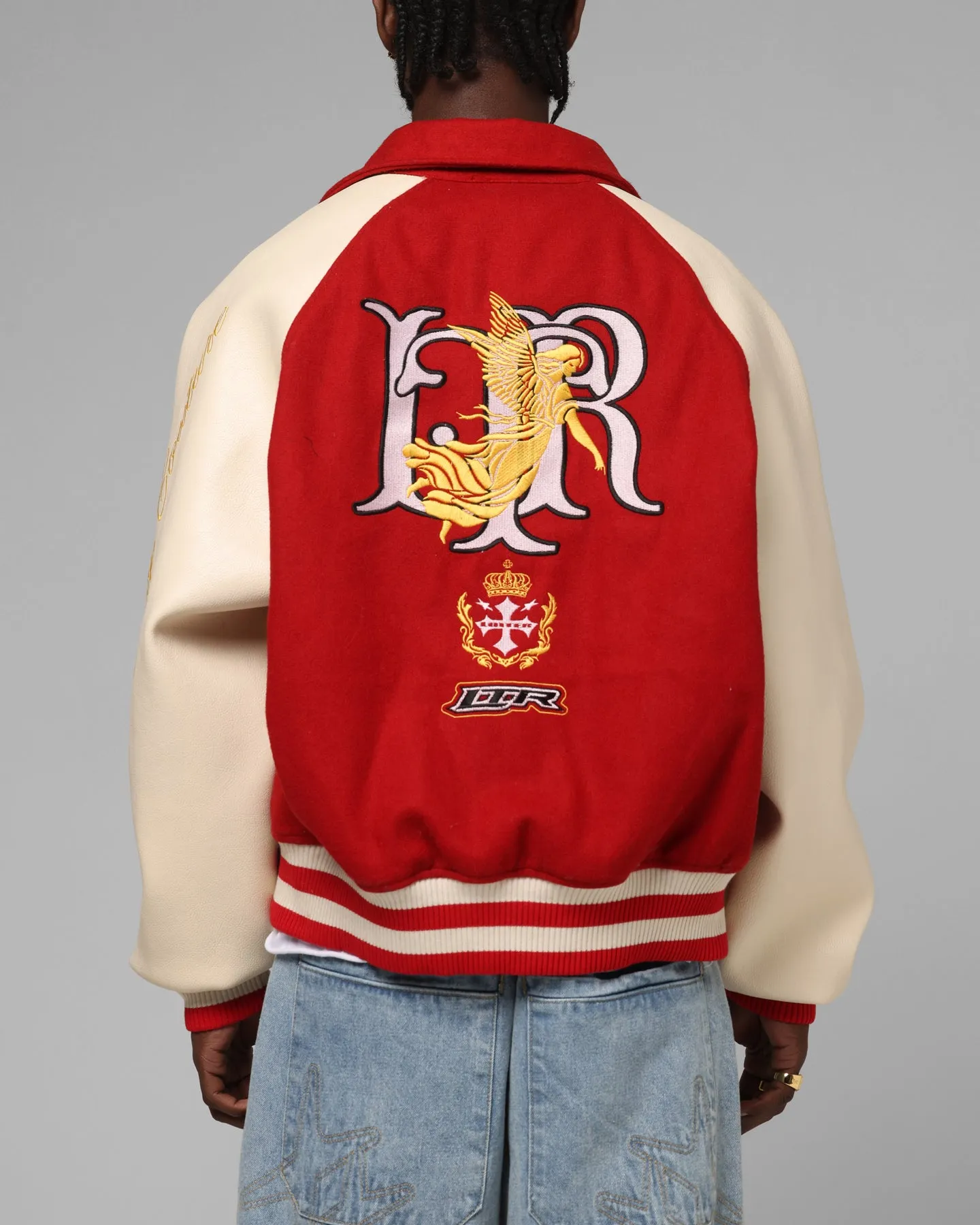 Loiter Heaven Varsity Jacket Red/Off White sold by Culture Kings product image thumbnail 2