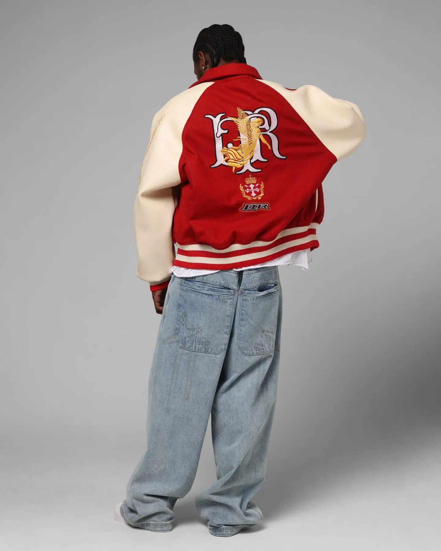 Loiter Heaven Varsity Jacket Red/Off White sold by Culture Kings product image thumbnail 4