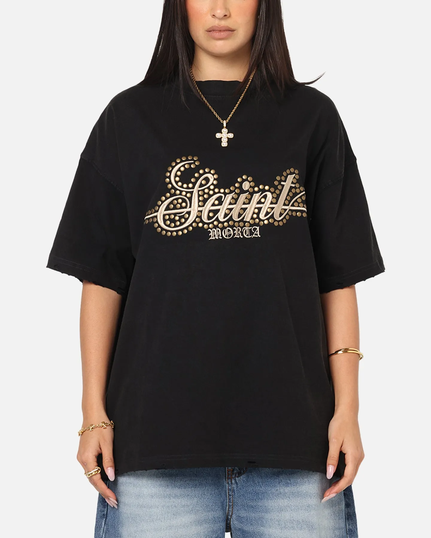 Saint Morta Rodeo Drive Boxy T-Shirt Black/Brown sold by Culture Kings