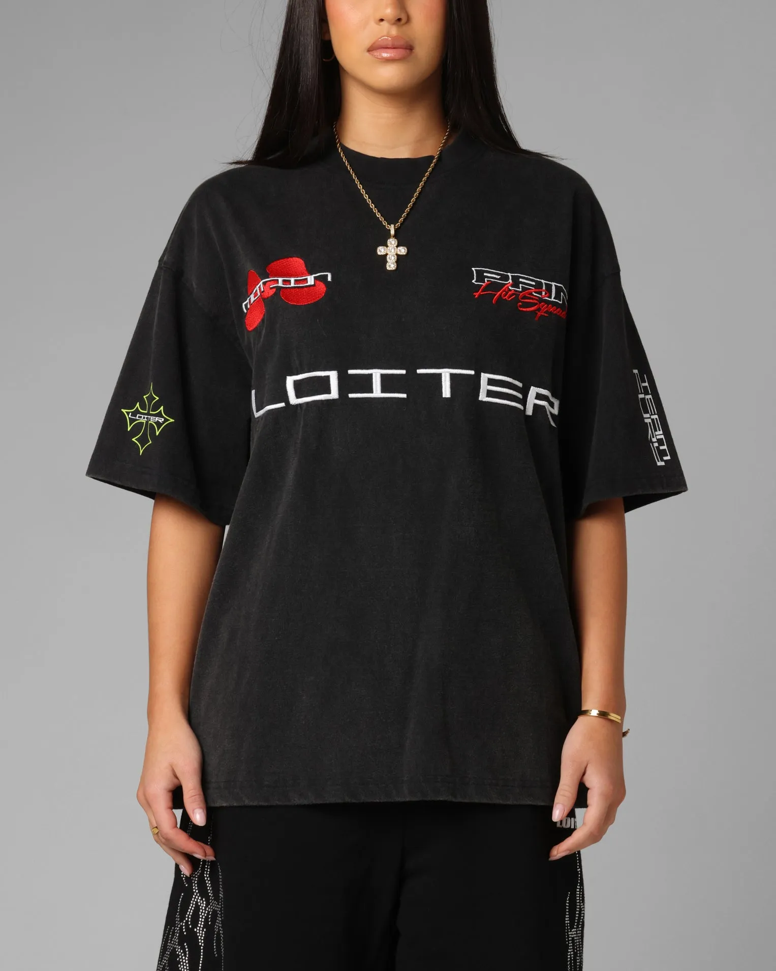 Loiter Racing Premium T-Shirt Charcoal sold by Culture Kings