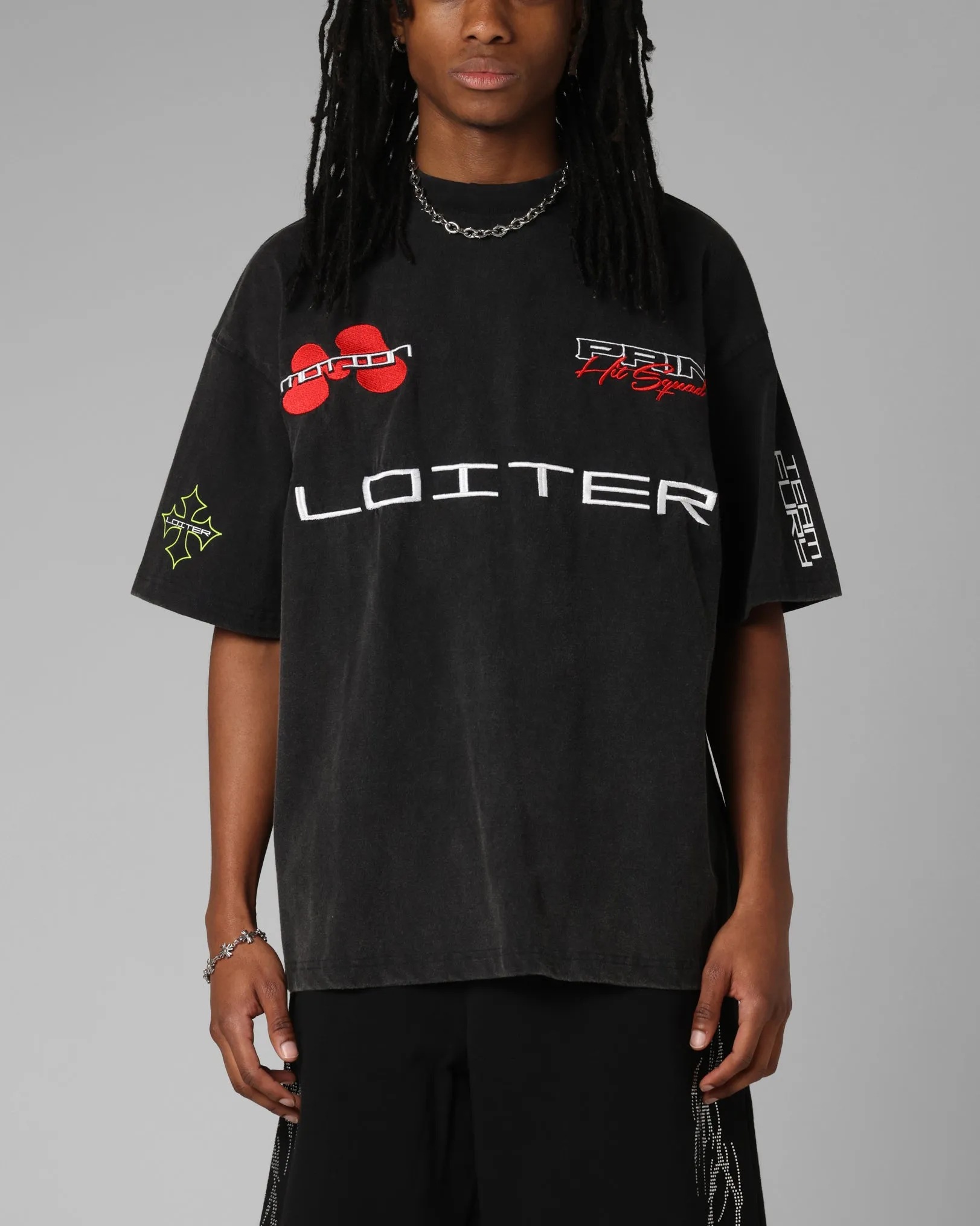 Loiter Racing Premium T-Shirt Charcoal sold by Culture Kings