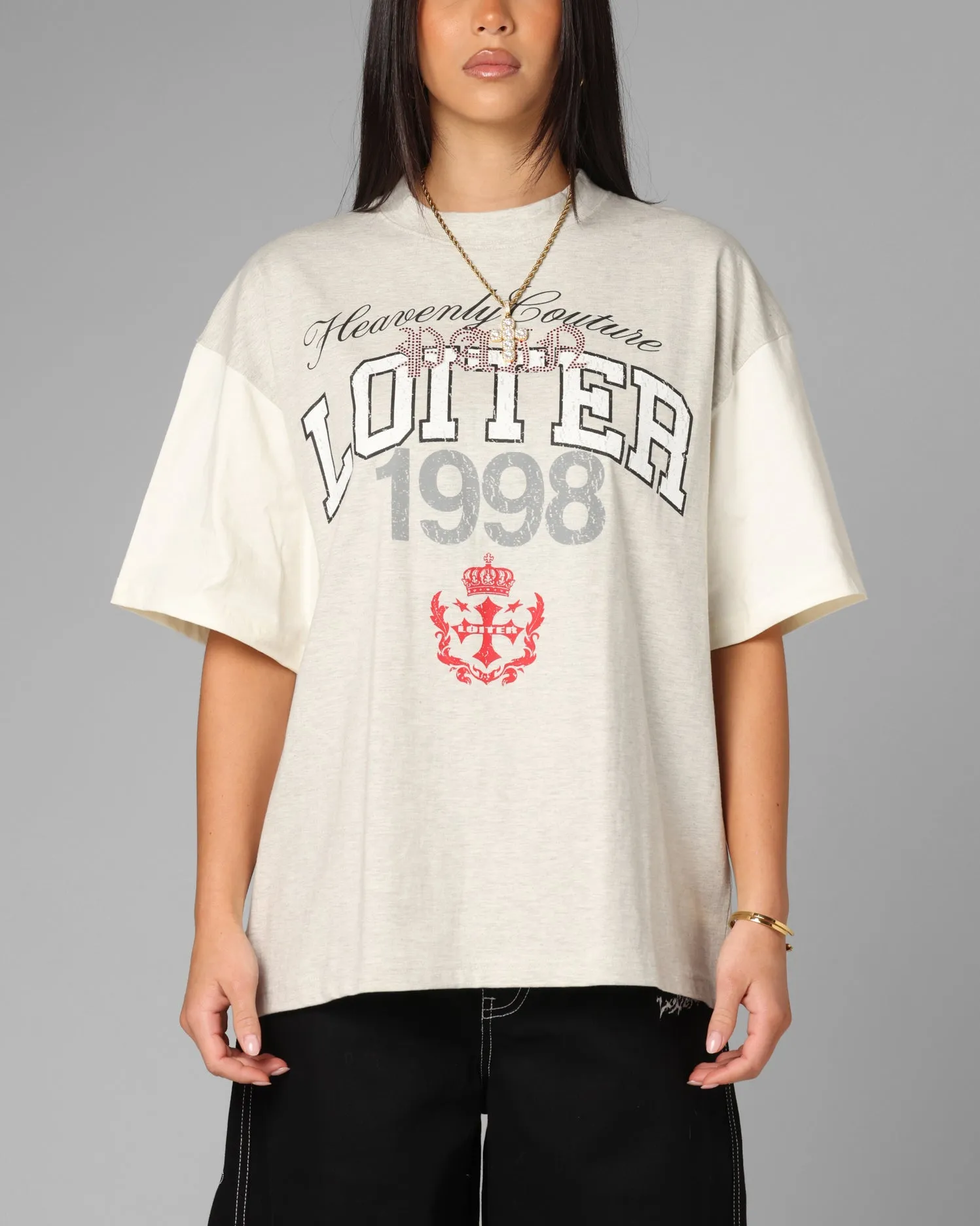 Loiter Drop Out Vintage T-Shirt Grey/White sold by Culture Kings