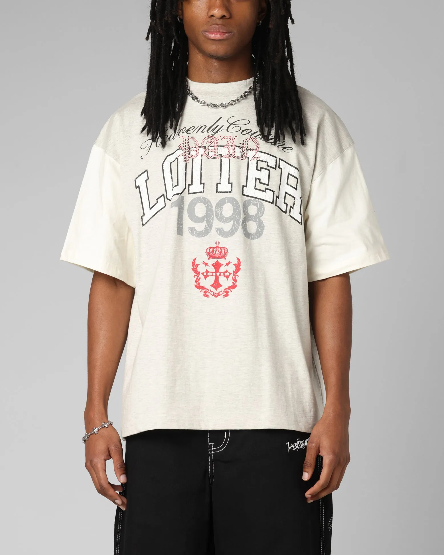 Loiter Drop Out Vintage T-Shirt Grey/White sold by Culture Kings