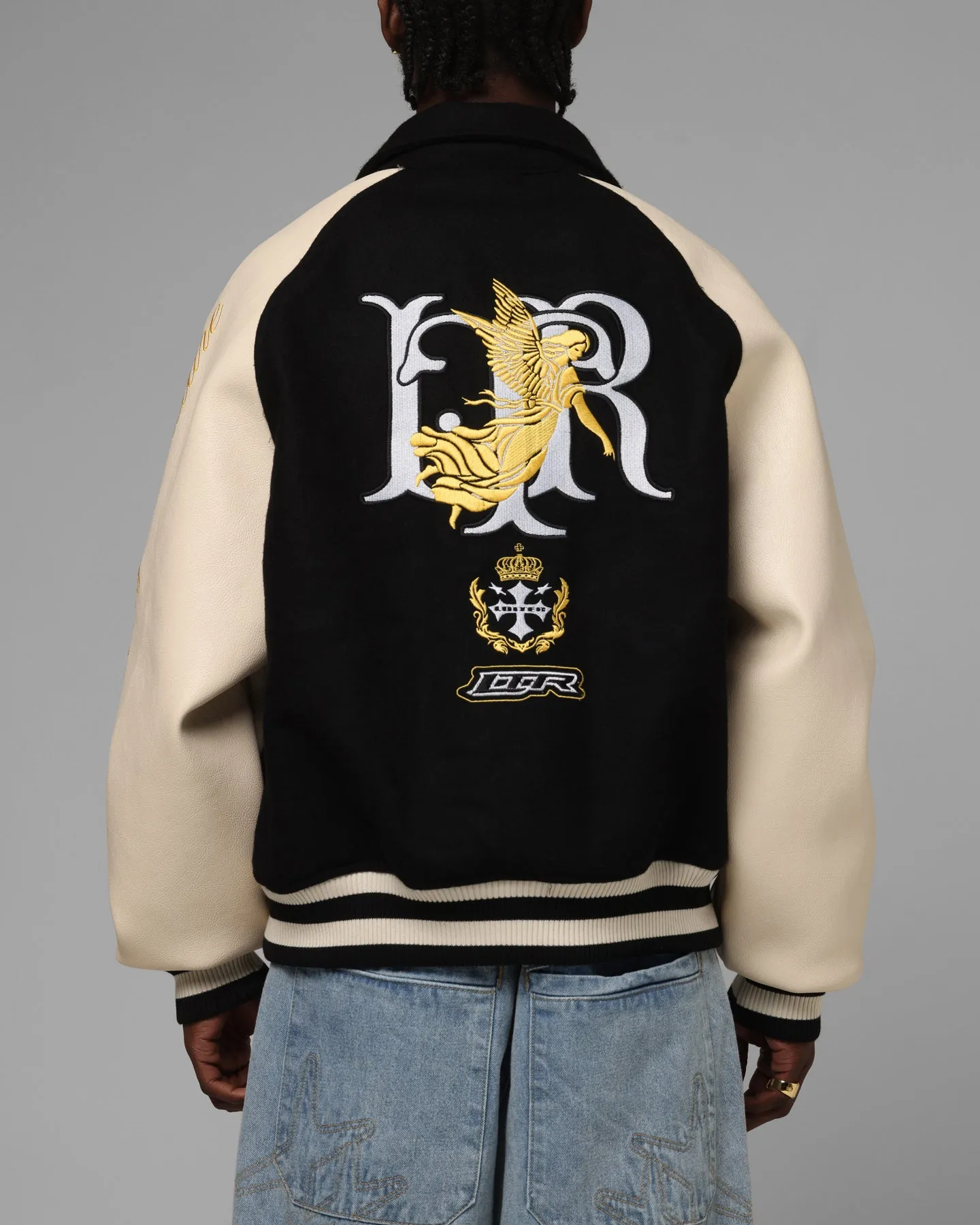 Loiter Heaven Varsity Jacket Black/Off White sold by Culture Kings product image thumbnail 2
