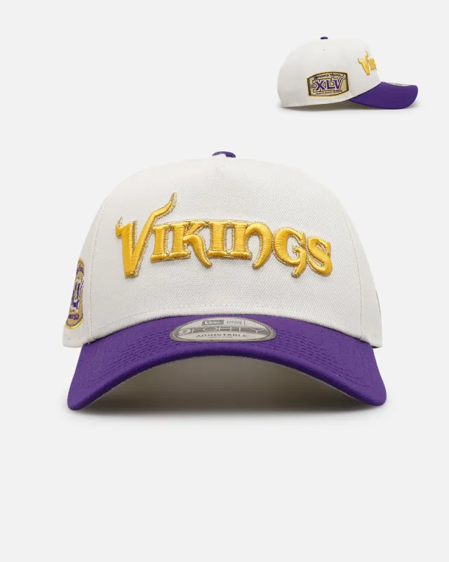 New Era Minnesota Vikings 'Chrome Metallic Wordmark' 9FORTY A-Frame Snapback Chrome sold by Culture Kings