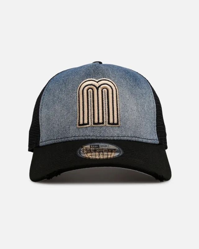 New Era Mexico National Baseball Team 'Bleach' 9FORTY A-Frame Trucker Snapback Denim made by Culture Kings