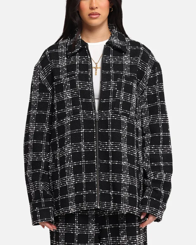 XXIII Boucle Tweed Zip Jacket Black/White sold by Culture Kings