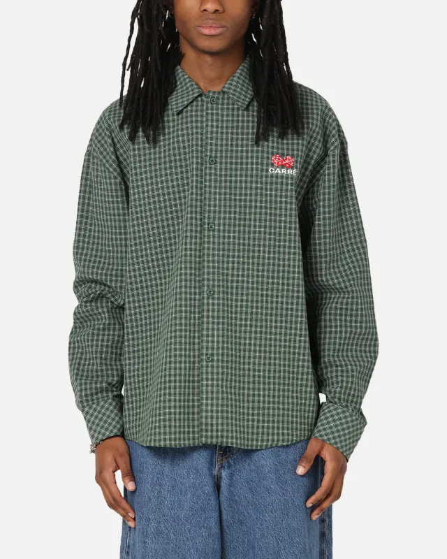 Carre Motion Long Sleeve Button Up Shirt Green Check sold by Culture Kings