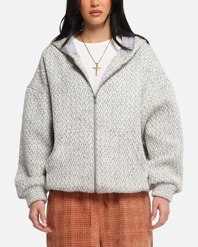 XXIII Boucle Tweed Zip Hoodie Grey Marle sold by Culture Kings