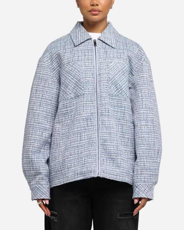 XXIII Boucle Tweed Zip Jacket Teal/Blue/Purple sold by Culture Kings