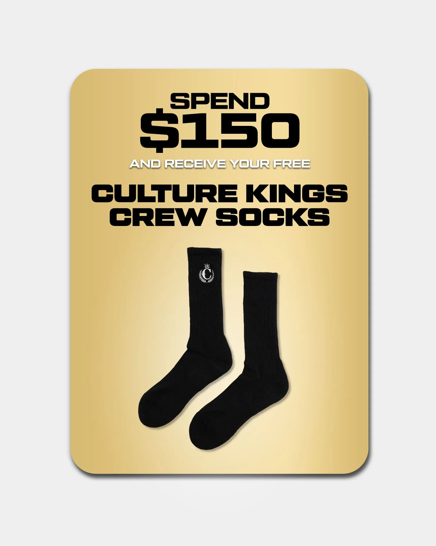 Culture Kings CK NFS Crew Socks Black/White (Copy) sold by Culture Kings