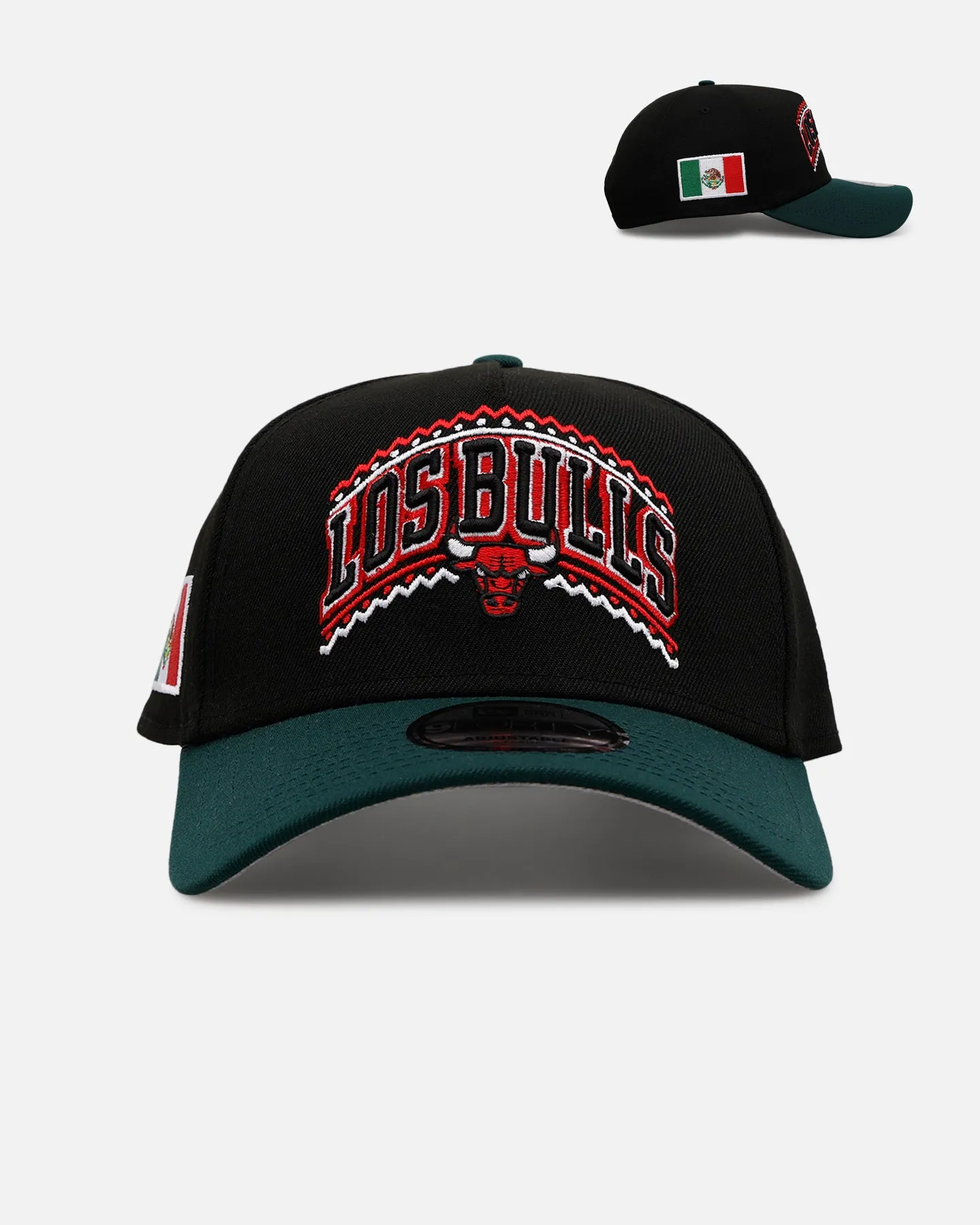 New Era Chicago Bulls 'Mexican Independence Day 2.0' 9FORTY A-Frame Snapback Black/Green sold by Culture Kings