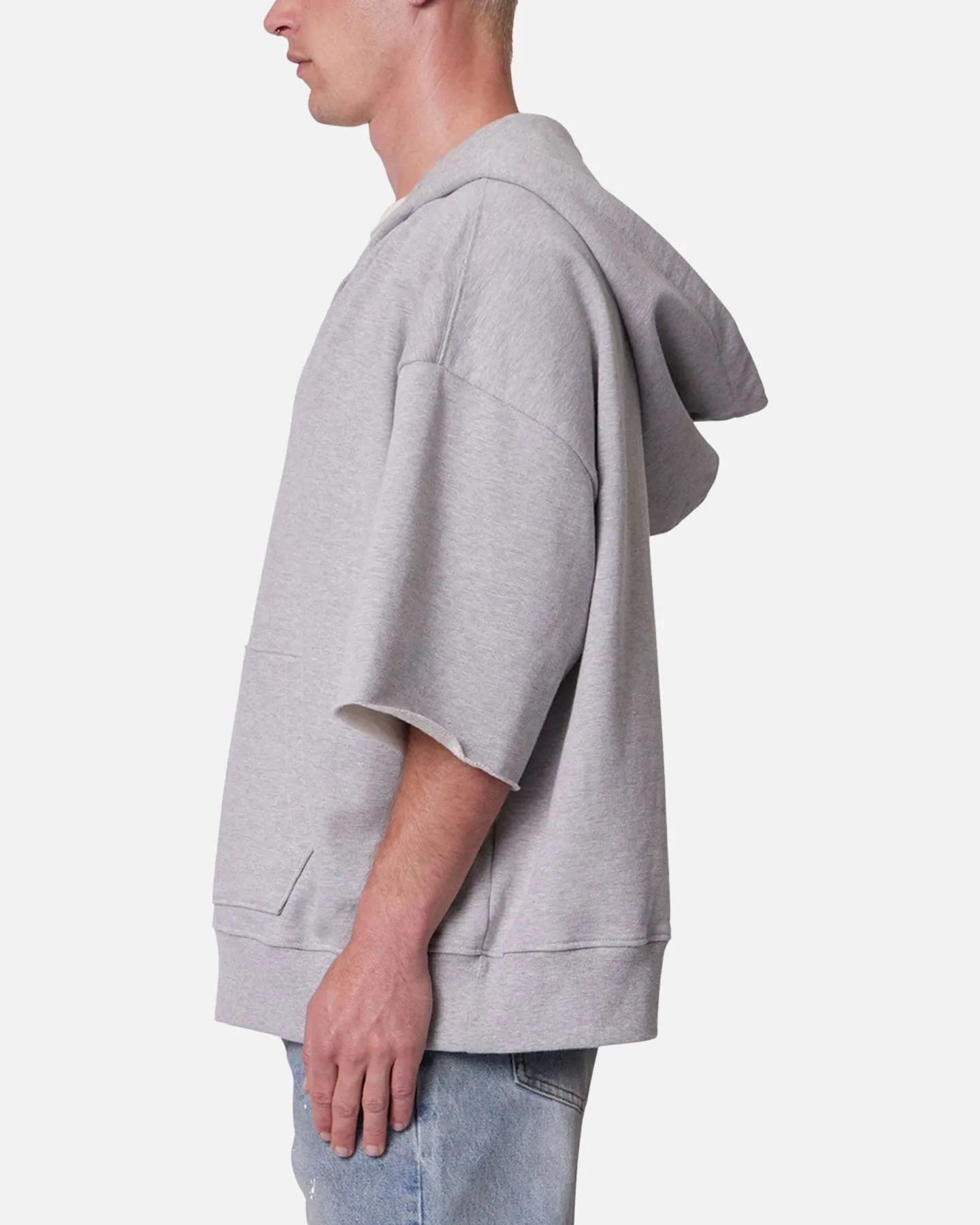 MNML Hooded 3/4 Sleeve Rag Sweater Grey sold by Culture Kings product image thumbnail 3