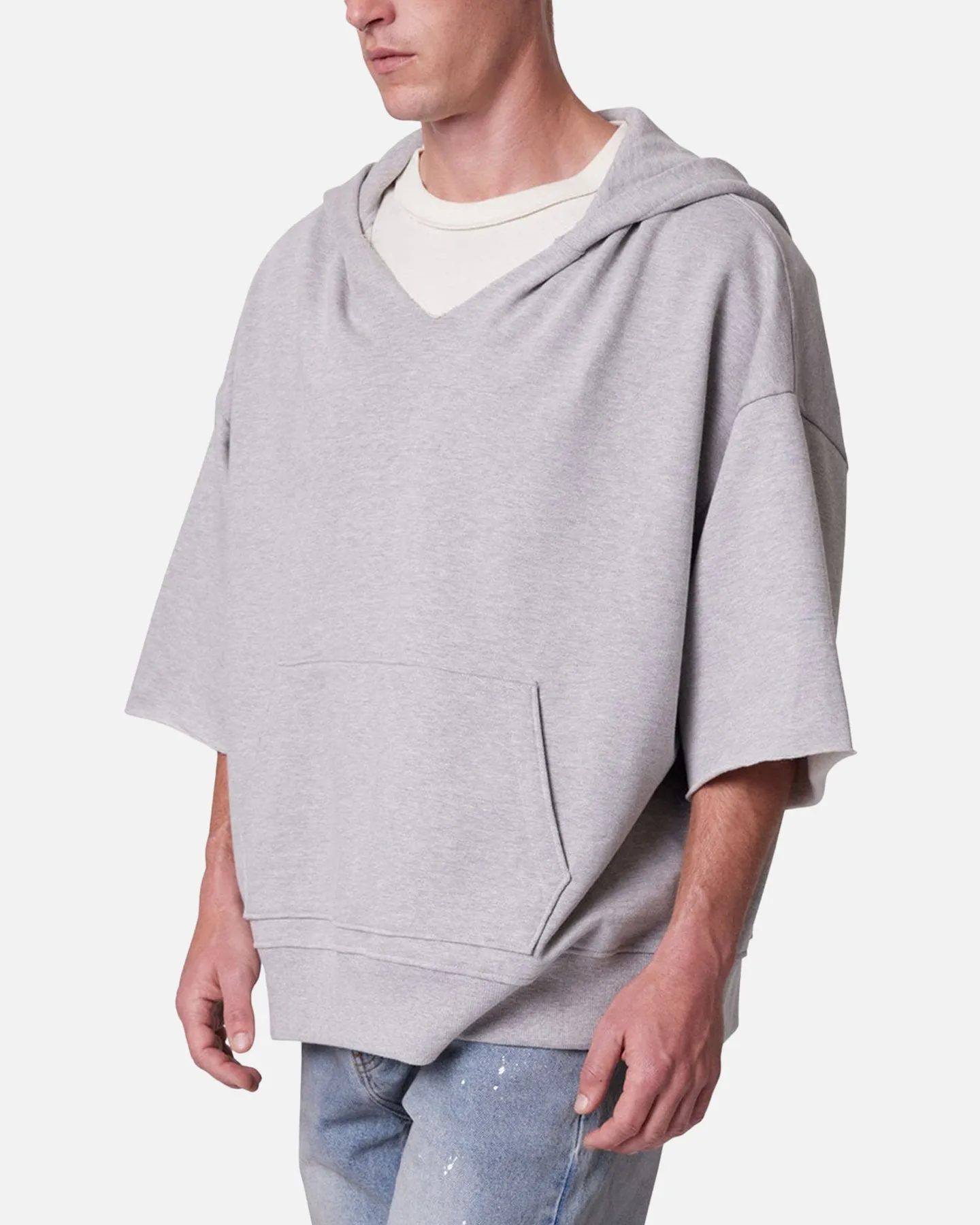 MNML Hooded 3/4 Sleeve Rag Sweater Grey sold by Culture Kings product image thumbnail 5