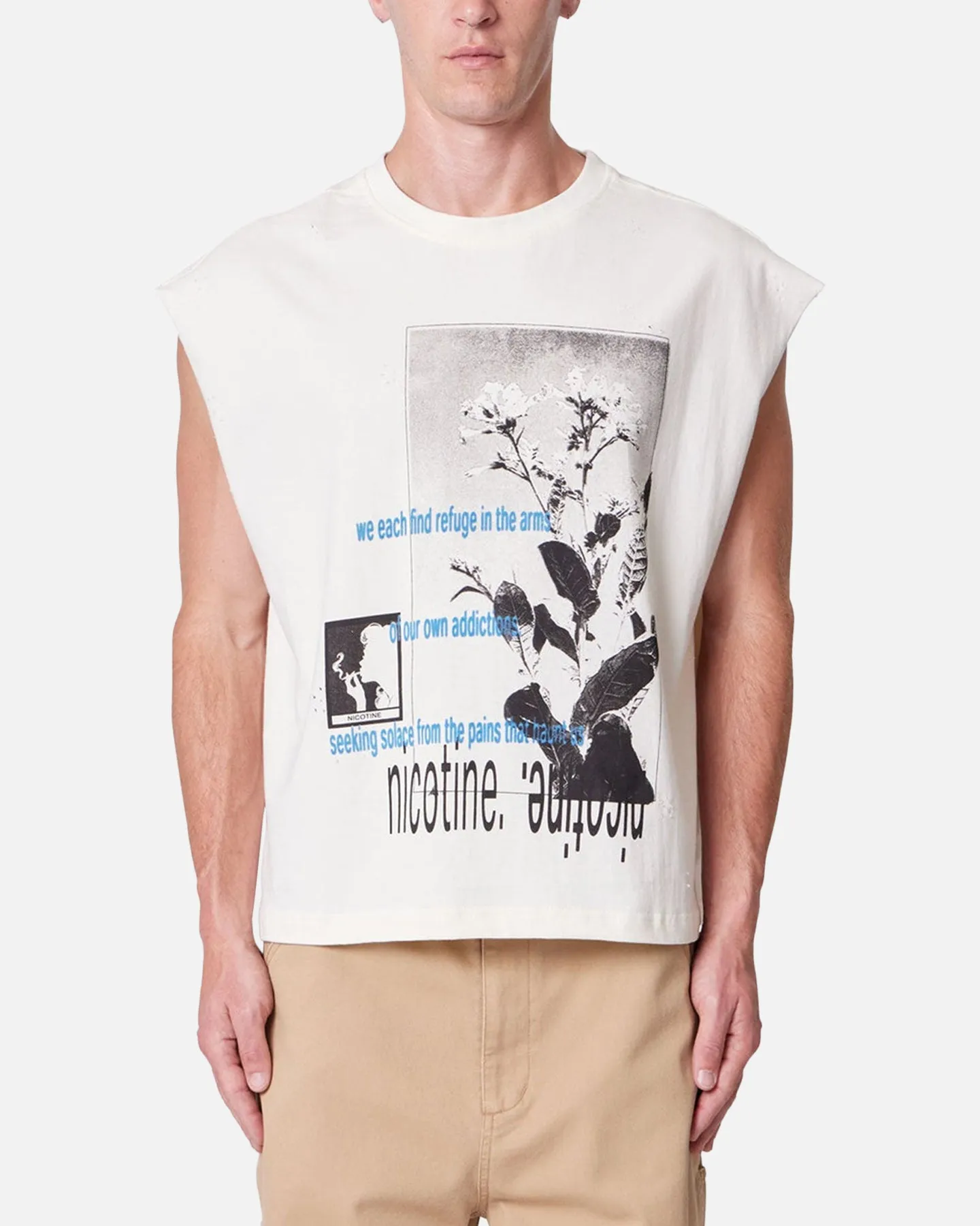 MNML Distressed Sleeveless Tank Antique White sold by Culture Kings