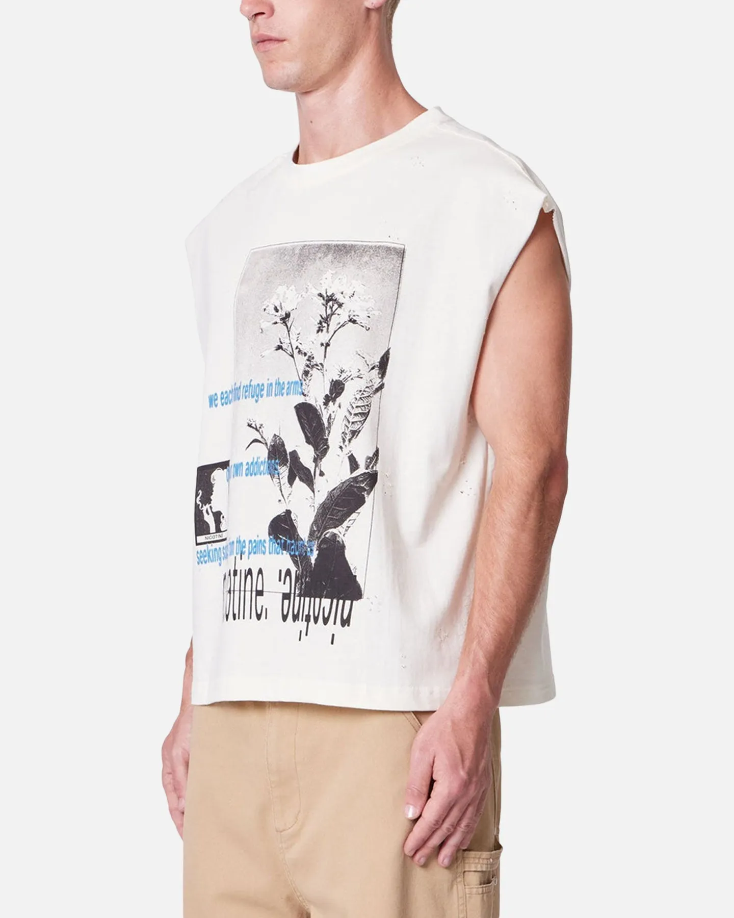 MNML Distressed Sleeveless Tank Antique White sold by Culture Kings product image thumbnail 2